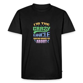 Je suis l’oncle fou contre lequel tout le monde vous a mis en garde - T-shirt Premium bio Homme - noir - Devant - Nico (187cm)