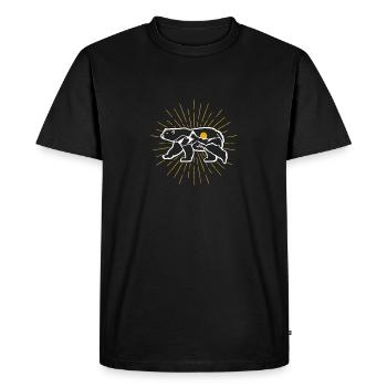 Explorez Bear Yellow Sun Nature Funny Geocaching - T-shirt Premium bio Homme - noir - Devant - Nico (187cm)