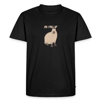 Cute Ok I Pull Up Capybara Funny Capybara Lover - Men's Premium Organic T-Shirt - black - Front - Nico (187cm)