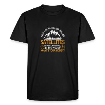 I use multi-million dollar satellites - Men's Premium Organic T-Shirt - black - Front - Nico (187cm)