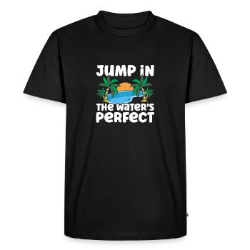 Jump in the water s perfect - Men's Premium Organic T-Shirt - black - Front - Nico (187cm)