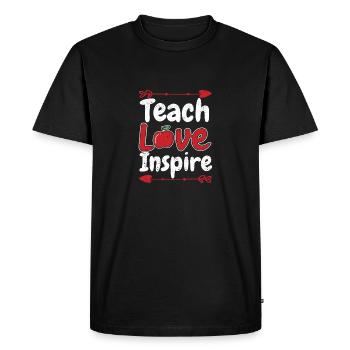 Teaching Love Inspire Teaching School Kindergarten - Men's Premium Organic T-Shirt - black - Front - Nico (187cm)