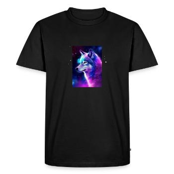 Wolf Galaxy Space Graphic Wolf Lover - Men's Premium Organic T-Shirt - black - Front - Nico (187cm)
