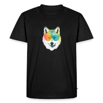 White Wolf Rainbow Sunglass Frame Wolves Graphique - T-shirt Premium bio Homme - noir - Devant - Nico (187cm)