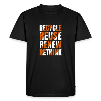 Recycle Reuse Renew Rethink - Men's Premium Organic T-Shirt - black - Front - Nico (187cm)