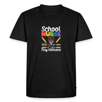 School nurse from Tiny Humans Kindergarten - Men's Premium Organic T-Shirt - black - Front - Nico (187cm)