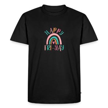 Happy Friyay Fri-Yay Friday Lover Funny - Men's Premium Organic T-Shirt - black - Front - Nico (187cm)