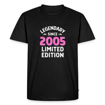 Légendaire depuis 2005 rose - T-shirt Premium bio Homme - noir - Devant - Nico (187cm)