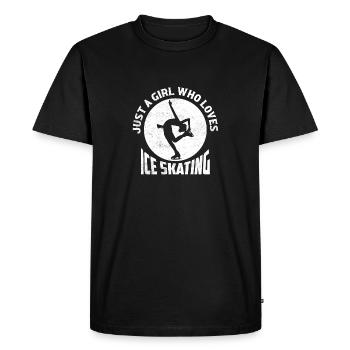Juste une fille qui aime patiner sur glace patineuse artistique - T-shirt Premium bio Homme - noir - Devant - Nico (187cm)