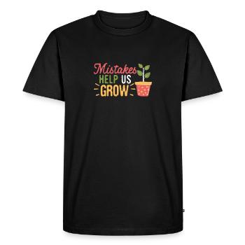 Mistakes Help Us Grow Funny Growth Mindset - Men's Premium Organic T-Shirt - black - Front - Nico (187cm)