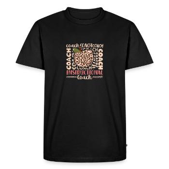 Bleached Leopard Teaching Trainer Typography Teacher - Men's Premium Organic T-Shirt - black - Front - Nico (187cm)