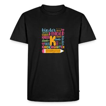 Maternelle Typographie Équipe Enfants Enseignant Retour - T-shirt Premium bio Homme - noir - Devant - Nico (187cm)