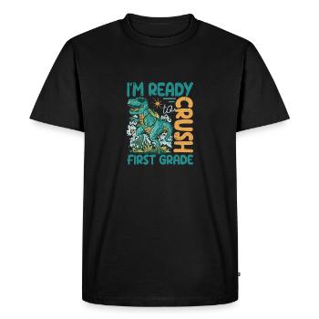 I'm ready to nursery dinosaurs back - Men's Premium Organic T-Shirt - black - Front - Nico (187cm)