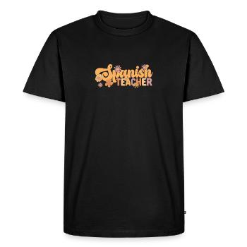 Spanish Teacher Retro Funny Back To School Student - Men's Premium Organic T-Shirt - black - Front - Nico (187cm)