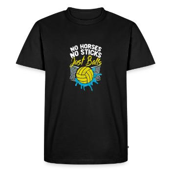 Pas de chevaux, pas de bâtons, juste des balles plus drôles - T-shirt Premium bio Homme - noir - Devant - Nico (187cm)