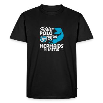 Water polo player mermaids in battle Funnier - Men's Premium Organic T-Shirt - black - Front - Nico (187cm)