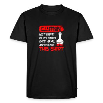 Caution Wet Paint! Job Professional Painter - Men's Premium Organic T-Shirt - black - Front - Nico (187cm)