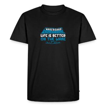 Wakeboard La vie est meilleure sur le Wake Funny - T-shirt Premium bio Homme - noir - Devant - Nico (187cm)