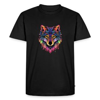 Geometric Wolf ColorFull - Men's Premium Organic T-Shirt - black - Front - Nico (187cm)