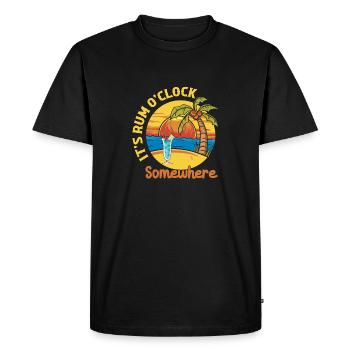C’est Rum O’clock quelque part boire de l’alcool - T-shirt Premium bio Homme - noir - Devant - Nico (187cm)