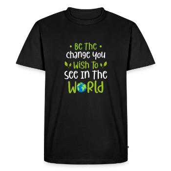 Soyez le changement que vous souhaitez voir dans le monde - T-shirt Premium bio Homme - noir - Devant - Nico (187cm)