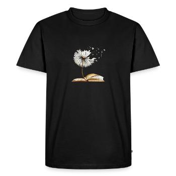 Livres de pissenlit pour bibliothécaire Bibliophiles Lecture - T-shirt Premium bio Homme - noir - Devant - Nico (187cm)