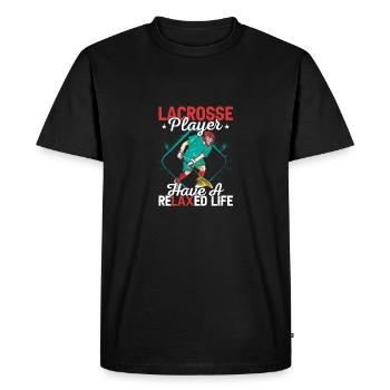 Les joueurs de crosse ont une vie détendue Équipe de style de vie - T-shirt Premium bio Homme - noir - Devant - Nico (187cm)