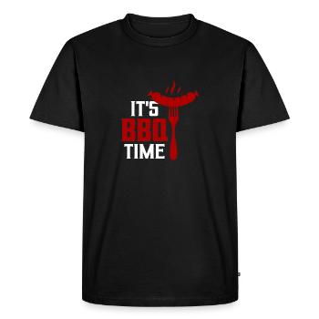 C’est l’heure du barbecue griller le fumoir barbecue - T-shirt Premium bio Homme - noir - Devant - Nico (187cm)