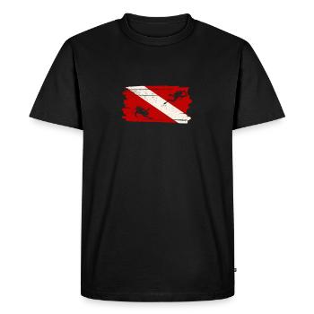 Drapeau de plongée Drôle de plongeur Amoureux de la plongée Océan - T-shirt Premium bio Homme - noir - Devant - Nico (187cm)