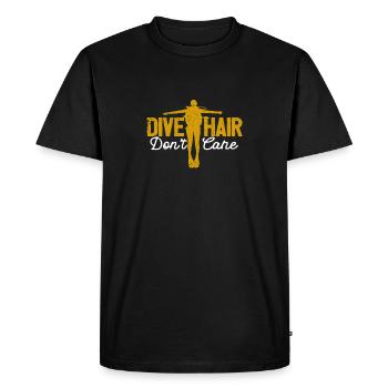 Dive Hair Don't Care Funny Diver Underwater - Men's Premium Organic T-Shirt - black - Front - Nico (187cm)