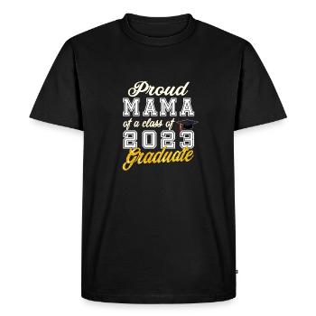 Remise des diplômes 2023 - Fière maman d’une classe de 2023 - T-shirt Premium bio Homme - noir - Devant - Nico (187cm)