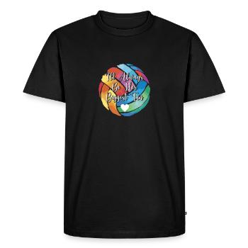 Je serai toujours son plus grand fan de volleyball - T-shirt Premium bio Homme - noir - Devant - Nico (187cm)