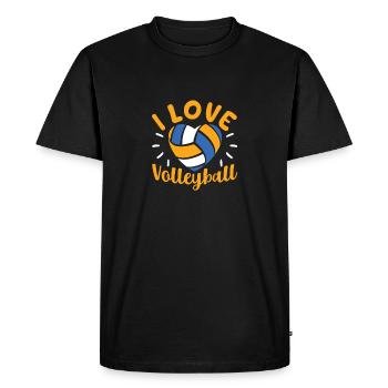 J’aime le volleyball drôle de sports mignons - T-shirt Premium bio Homme - noir - Devant - Nico (187cm)