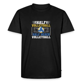 Half Beach Volleyball Players Coaches Fans Sports in the - Men's Premium Organic T-Shirt - black - Front - Nico (187cm)