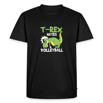 T-Rex déteste les joueurs de volleyball athlètes sports de loisir - T-shirt Premium bio Homme - noir - Devant - Nico (187cm)