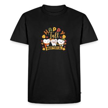 Happy Fall Brush Them All Dental Dentist Squad - Men's Premium Organic T-Shirt - black - Front - Nico (187cm)