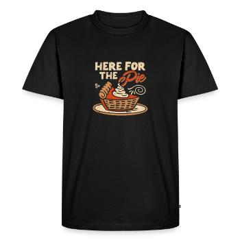 Ici pour le gâteau Bonne citrouille de Thanksgiving - T-shirt Premium bio Homme - noir - Devant - Nico (187cm)