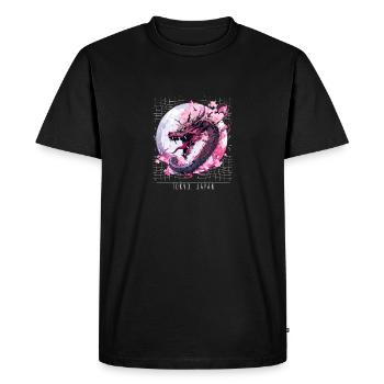 Tokyo Dragon japonais d’inspiration asiatique rétro années 80 - T-shirt Premium bio Homme - noir - Devant - Nico (187cm)