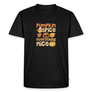 Pumpkin spice and all the beautiful Cute Autumn - Men's Premium Organic T-Shirt - black - Front - Nico (187cm)