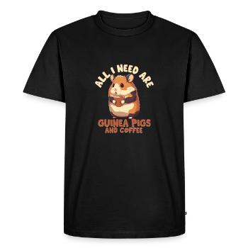 All I Need Are Guinea Pigs and Coffee Rodent Cavy - Men's Premium Organic T-Shirt - black - Front - Nico (187cm)