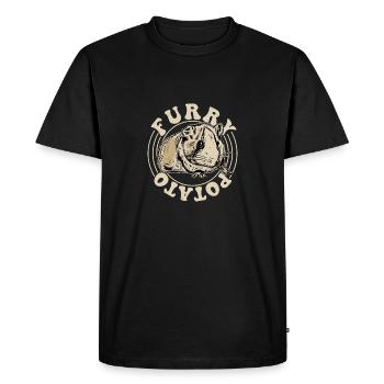 Furry Potato Cavy Lover Guniea Pig Rodent - Men's Premium Organic T-Shirt - black - Front - Nico (187cm)