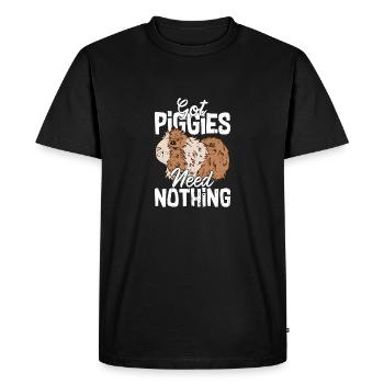 Got Piggies, Need Nothing Rodent Guniea Pig Cavy L - Men's Premium Organic T-Shirt - black - Front - Nico (187cm)