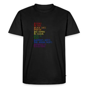 La science de la Gay Pride est une vraie Black Lives Matter - T-shirt Premium bio Homme - noir - Devant - Nico (187cm)
