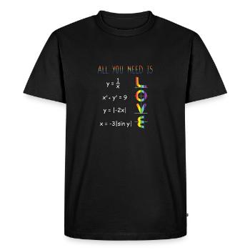 Tout ce dont vous avez besoin, c’est de l’amour du mois de la fierté mathématique LGBT - T-shirt Premium bio Homme - noir - Devant - Nico (187cm)