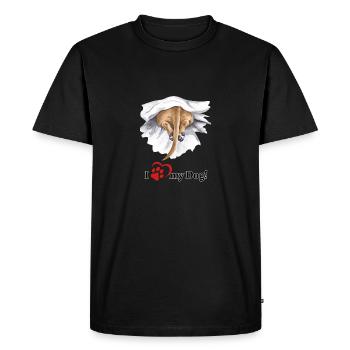 I love my dog - dachshund - Men's Premium Organic T-Shirt - black - Front - Nico (187cm)