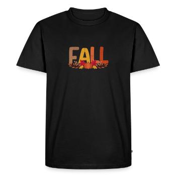 Autumn Leaves Funny Pumpkin Lovers Halloween - Men's Premium Organic T-Shirt - black - Front - Nico (187cm)