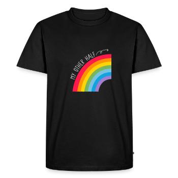Mon autre couple à moitié gay Rainbow Pride Cool LGBT - T-shirt Premium bio Homme - noir - Devant - Nico (187cm)