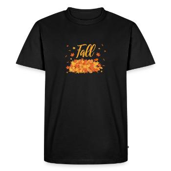Autumn Leaves Season Leaves Autumn Leaf Halloween - Men's Premium Organic T-Shirt - black - Front - Nico (187cm)
