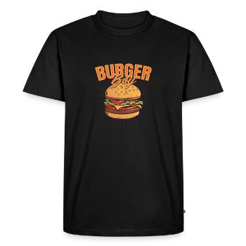 Burger Boy Meat Buns Food Hamburger - Men's Premium Organic T-Shirt - black - Front - Nico (187cm)