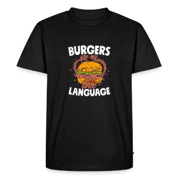 Burgers Are My Love Language Meat Buns Food Hambur - Men's Premium Organic T-Shirt - black - Front - Nico (187cm)